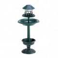 Verdigris Solar Birdbath Planter